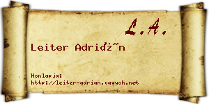 Leiter Adrián névjegykártya